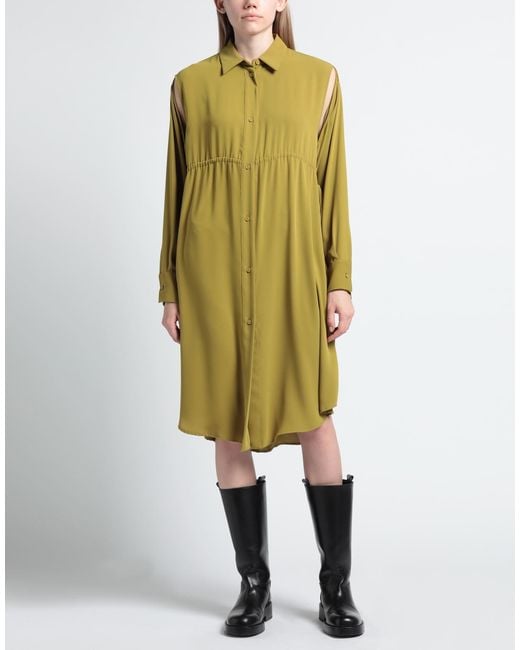 MM6 by Maison Margiela Green Solid Color Shirt Dress