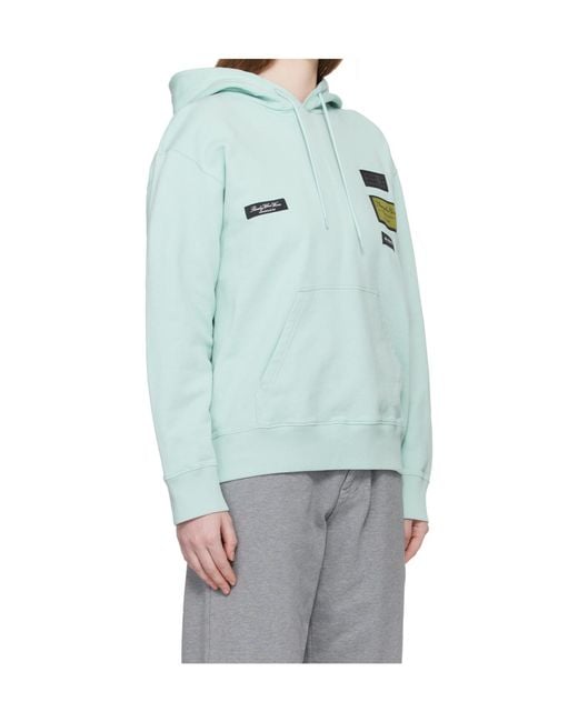 MM6 by Maison Margiela Blue Logo-Patch Hoodie