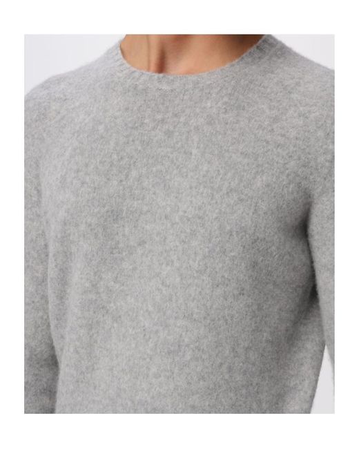 Drumohr Gray Lambswool Crew-Neck Sweater for men