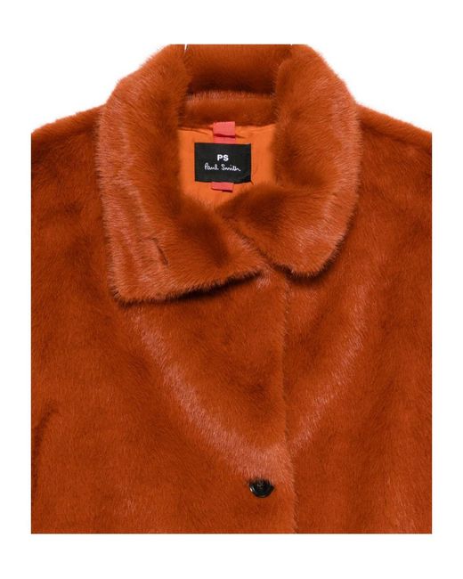 Paul Smith Brown Ps Faux Fur Jacket