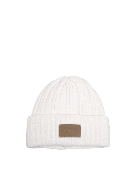 Max Mara White Macbeth Logo Patch Beanie