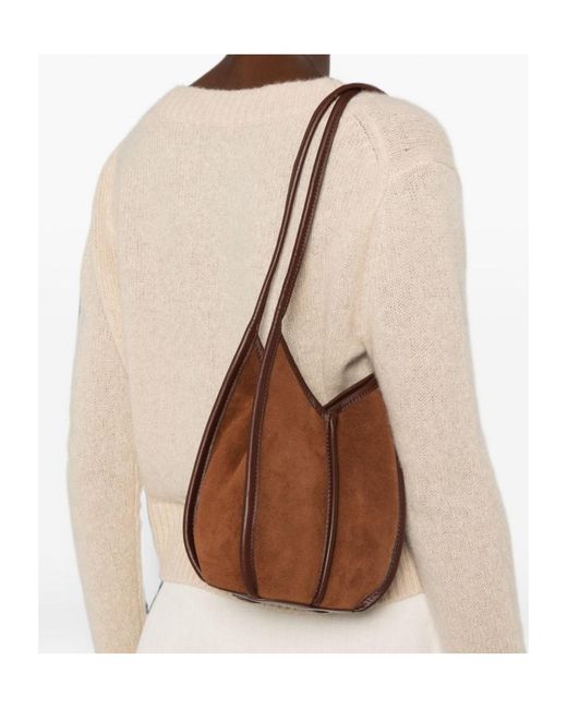 Hereu Brown Calella Suede Shoulder Bag