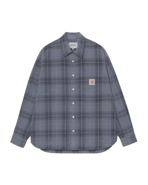 Carhartt Blue L/Wilber Plaid Pocket Shirt for men