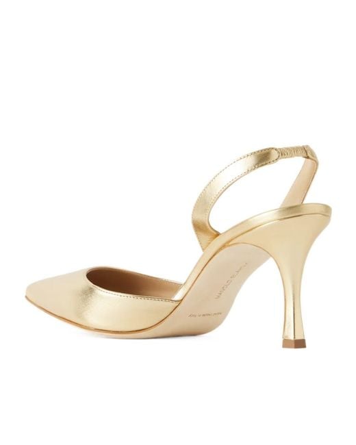 Manolo Blahnik Metallic Slingback High-Heeled Pumps