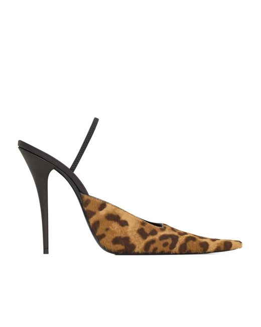 Saint Laurent Brown Open-Toe High-Heeled Sandals