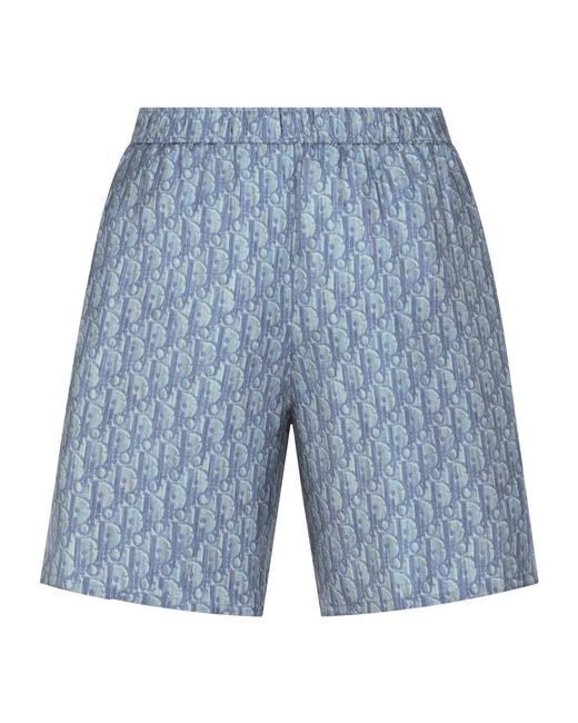 Dior Blue Oblique Shorts for men