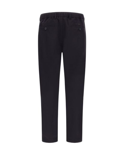 Herno Black Seersucker Trousers for men
