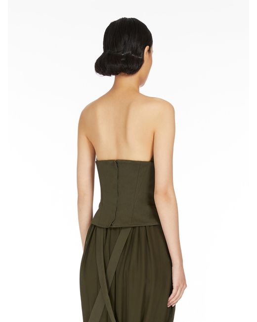 Max Mara Green Strapless Bustier Top