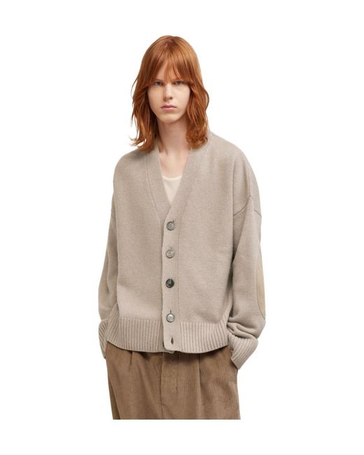 AMI Natural Long Sleeved Buttoned Cardigan for men
