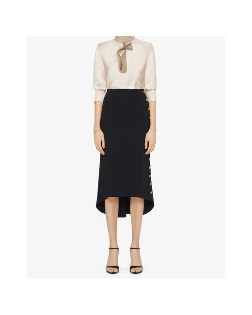 Givenchy Black Punto Milano Button Detailed Skirt