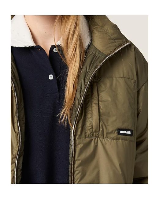 Miu Miu Green Medium-Weight Ripstop Down Jacket