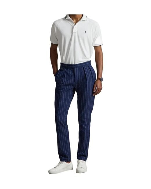 Polo Ralph Lauren White X Wimbledon Striped Tipping Raglan Sleeve Polo Shirt for men