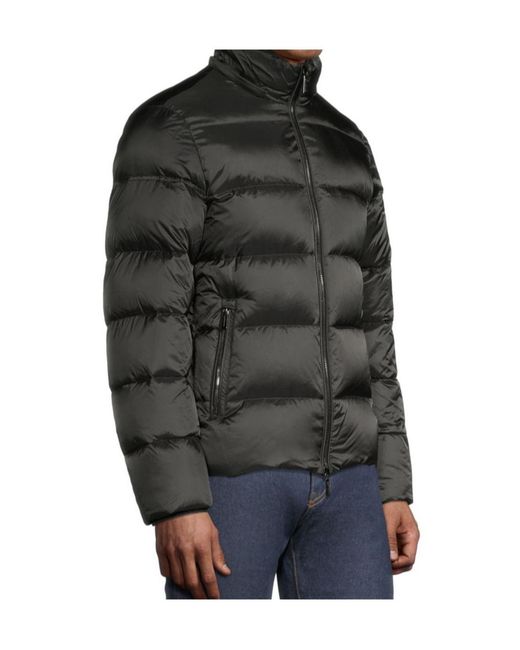 Moorer Black Hooded Quilted Down Jacket for men