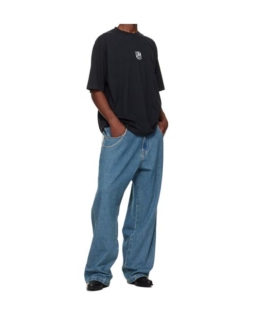 Vetements Black Crew Neck Short-Sleeved T-Shirt for men