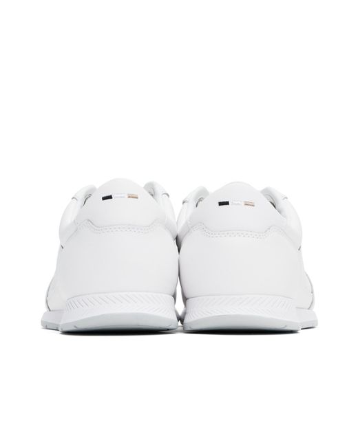 Boss White Round Toe Low-Top Casual Shoes for men