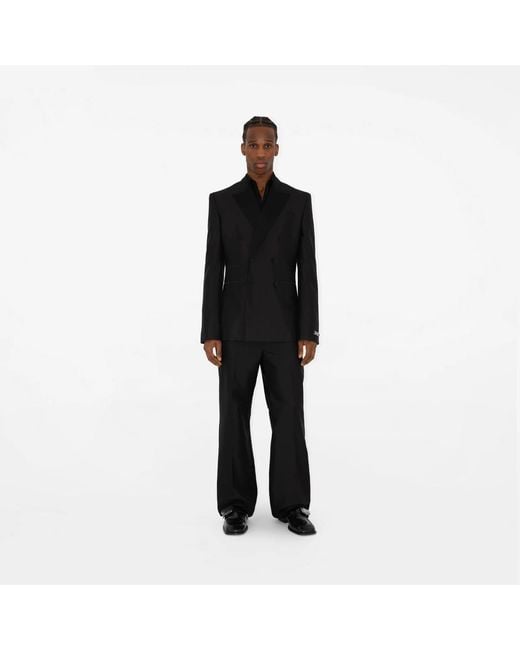 Burberry Black Double Breasted Peak Lapels Blazer for men