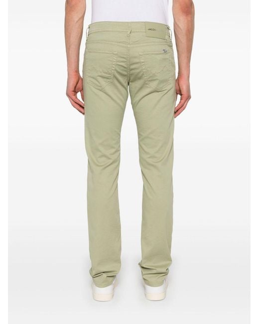 Jacob Cohen Green Bard Logo Patch Slim-Fit Jeans for men