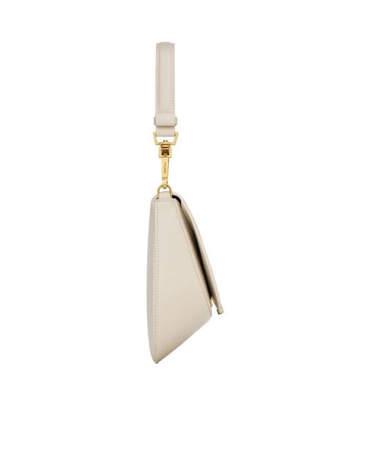 Saint Laurent White Voltaire Logo Plaque Top Handle Bag