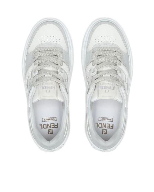 Fendi White Match Low-Top Sneakers