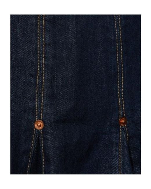 Re/done Blue Cowboy Mini Skirt