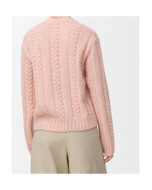 Loewe Pink V-Neck Knitted Jumper