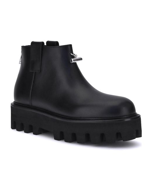 McQueen Black T-Bar Platform Ankle Boots