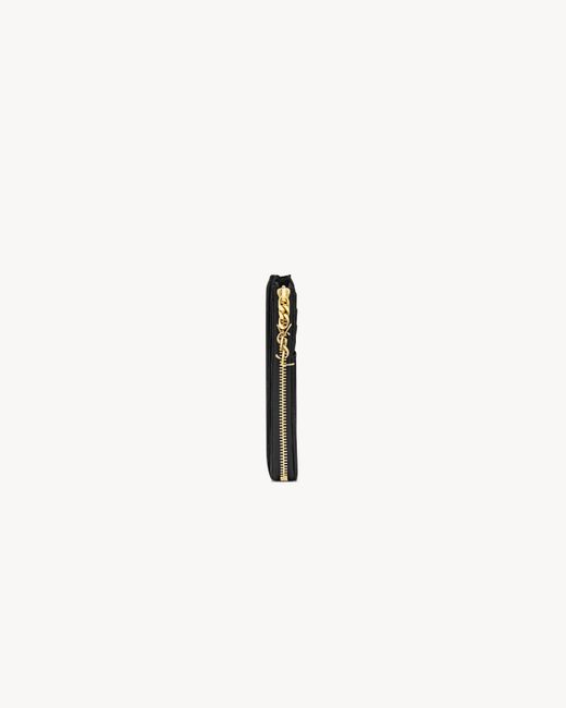 Saint Laurent Black Quilted Leather Card Holder