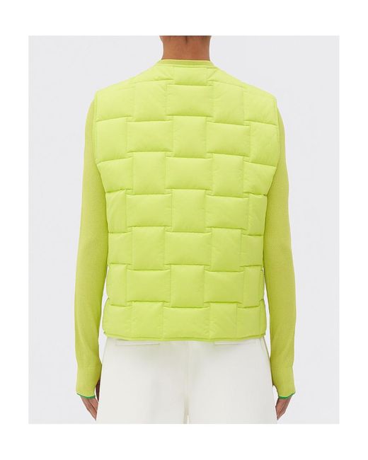 Bottega Veneta Yellow Intrecciato Patterned Padded Vest
