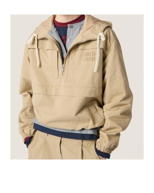 Miu Miu Natural Ripstop Blouson Jacket