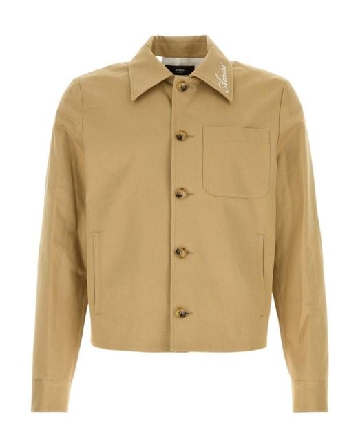 Amiri Natural Script Collar Shirt Jacket for men