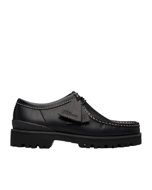 Clarks Black Walla Yukoner Derby Shoes for men