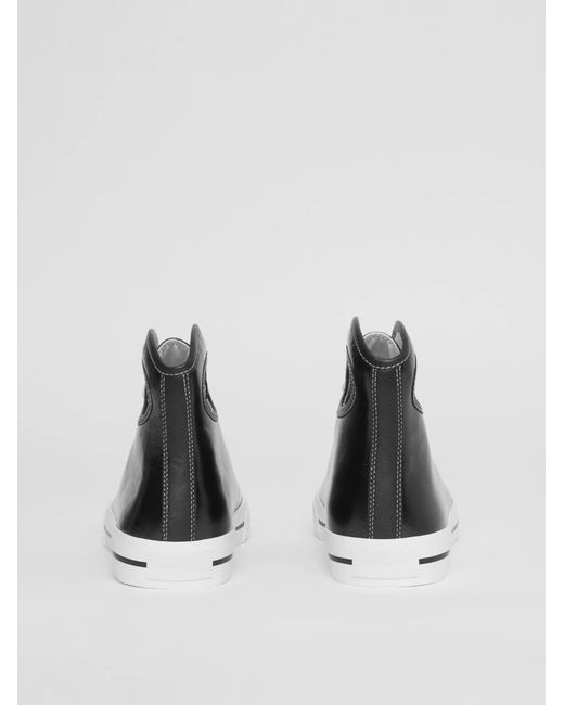 Burberry Black Porthole-Detail High-Top Sneakers for men