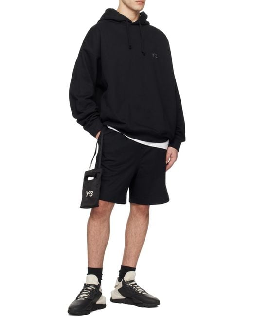 Y-3 Black Logo Printed Mini Tote Bag for men