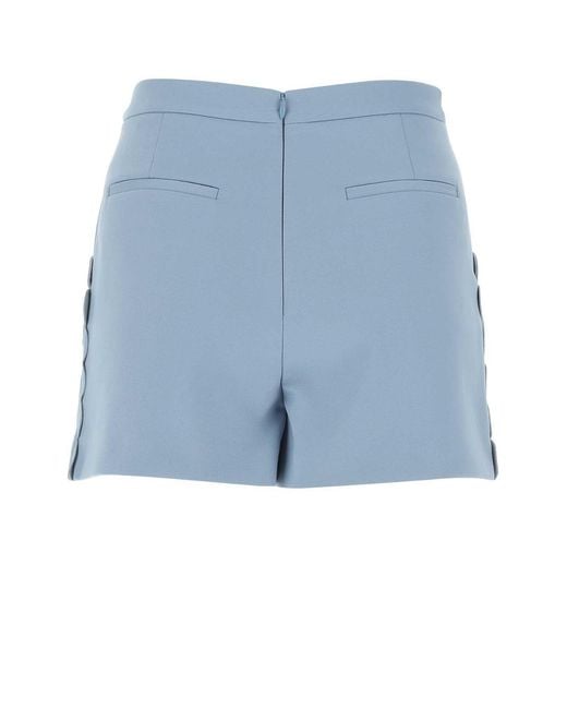 RED Valentino Blue Scalloped Skort Shorts