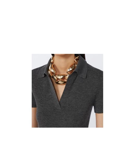 Max Mara Metallic Openwork Necklace