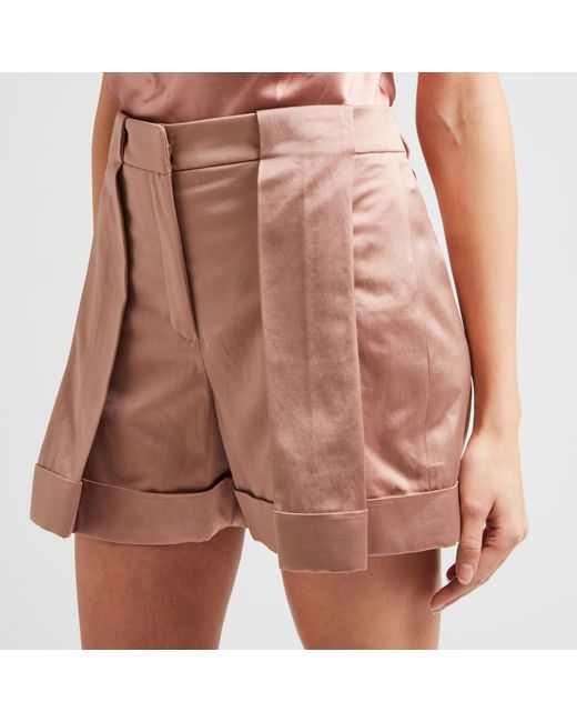 Balmain Pink Satin Plank Bermuda Shorts