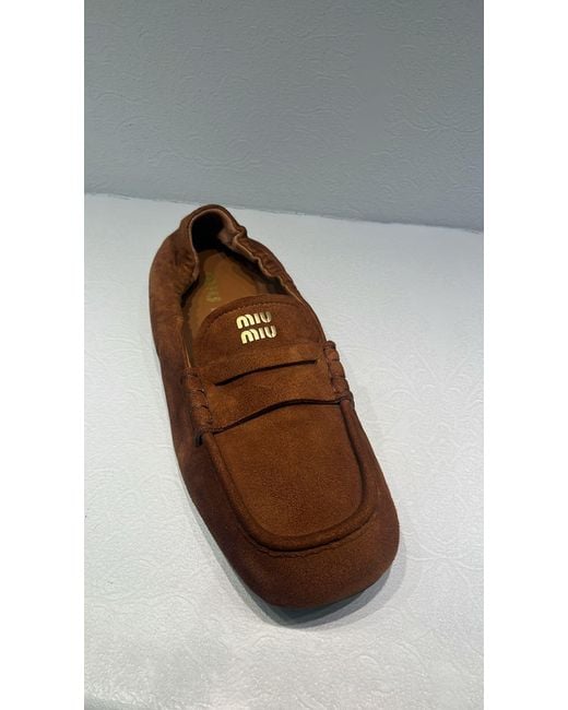 Miu Miu Multicolor Square Toe Loafers