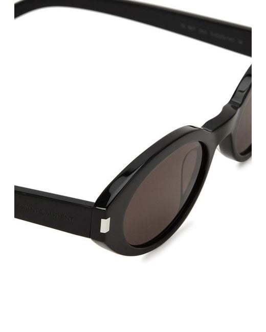 Saint Laurent White Elliptical Frame Sunglasses