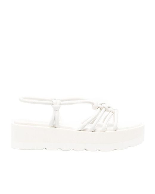 Gianvito Rossi Women's White Round-Toe Platform Sandals