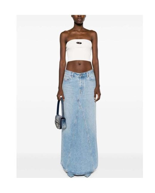 DIESEL Blue Denim Maxi Skirt