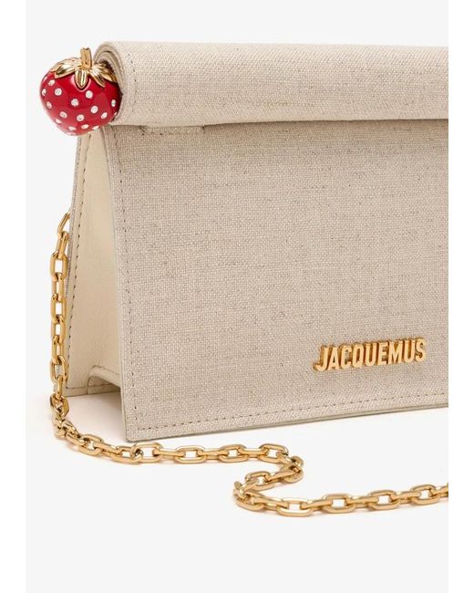 Jacquemus Natural Logo Plaque Clutch Bag