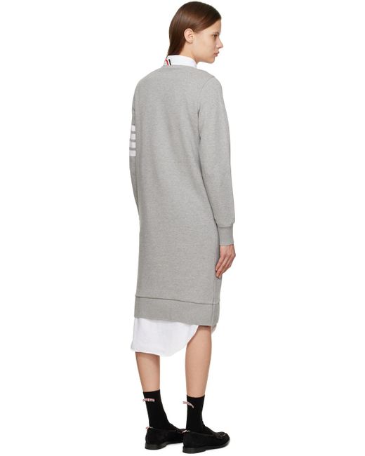Thom Browne Gray 4-Bar Sleeve Sweatshirt Dress
