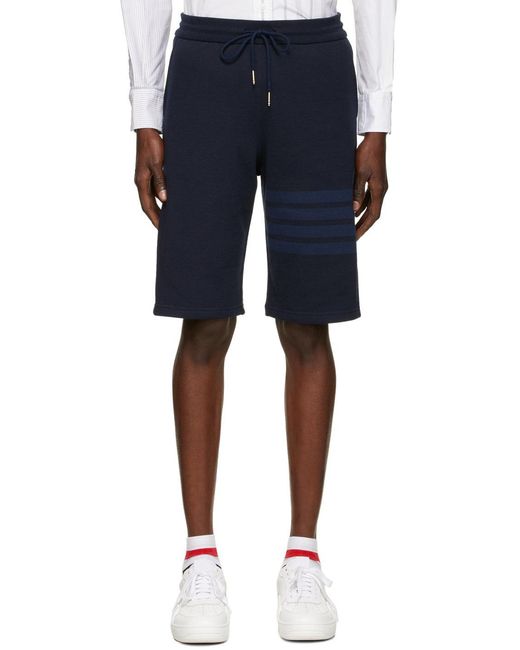 Thom Browne Blue Bar Track Shorts for men
