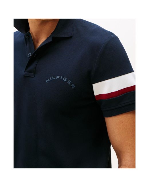 Tommy Hilfiger Blue Logo Short Sleeve Polo Shirt for men