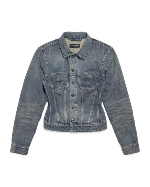 Balenciaga Blue Corseted Denim Jacket