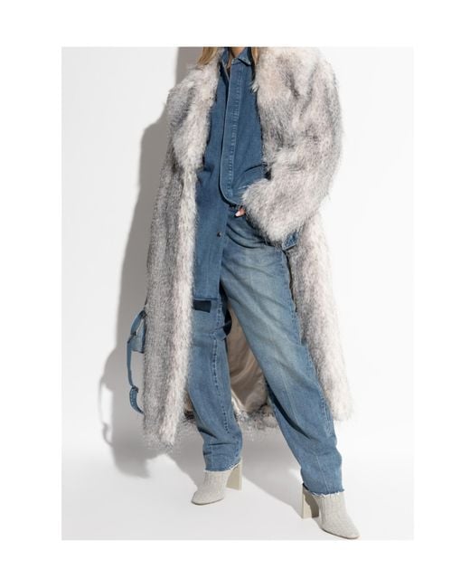 Fear Of God Blue Logo Detailed Straight Leg Jeans