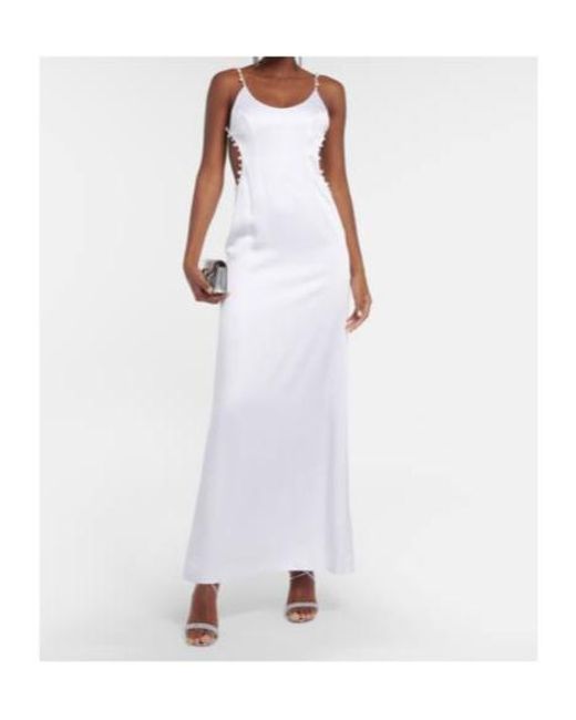 Galvan White Bridal Pearled Cove Cutout Gown