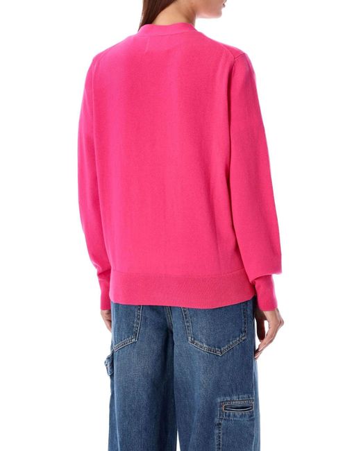 Isabel Marant Pink Isabel Marant Étoile Karin Logo Intarsia Knitted Cardigan