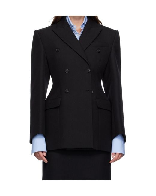 Wardrobe NYC Black Contour Double-Breasted Blazer