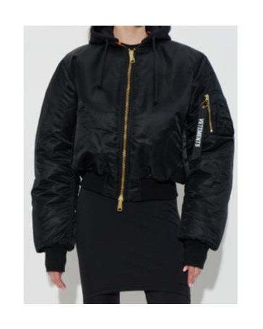 Vetements Black Reversible Bomber Jacket for men